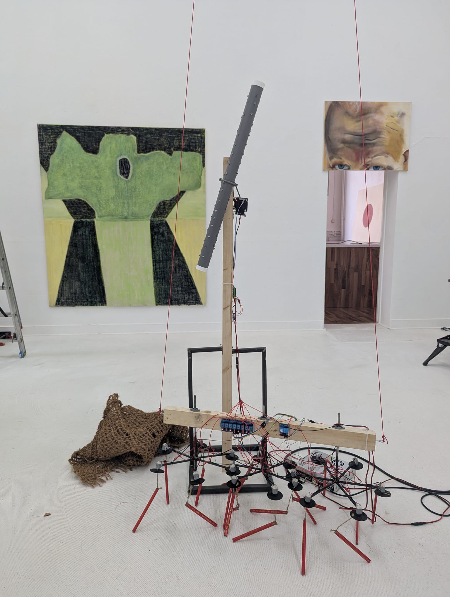 First gallery showing. The third birth: the instrument crosses from private object to shared reality.